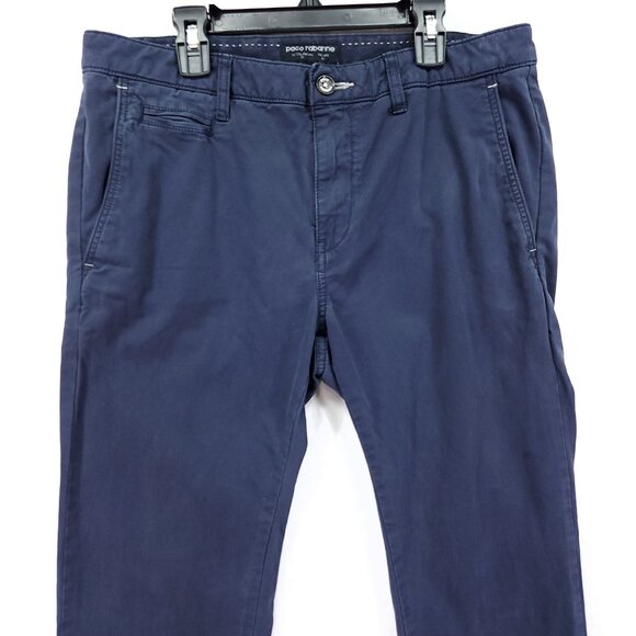 Paco Rabanne Comfort Cotton Pants Size 32X32 Mens Comfort Chinos Blue - Picture 11 of 14